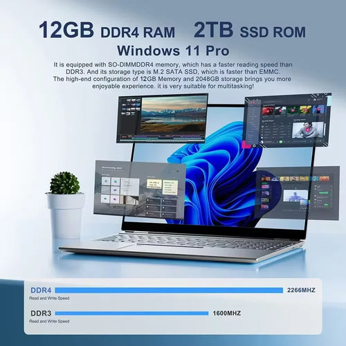 2026 NEW Laptop Windows 11 Intel ATOM X7 A3950 12GB RAM 512GB 1TB
