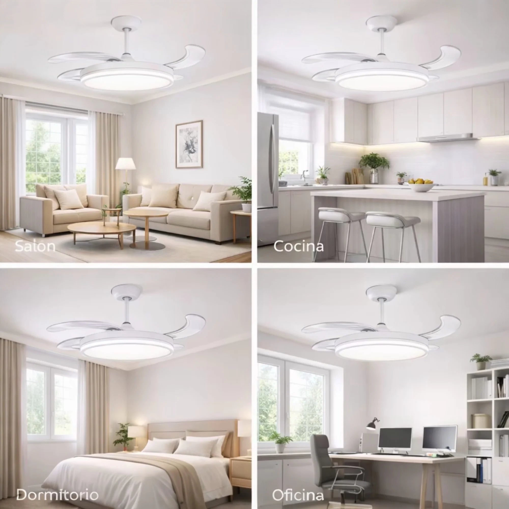 Mikomika Ceiling Fan with Light LED in 3 Color Temperatures