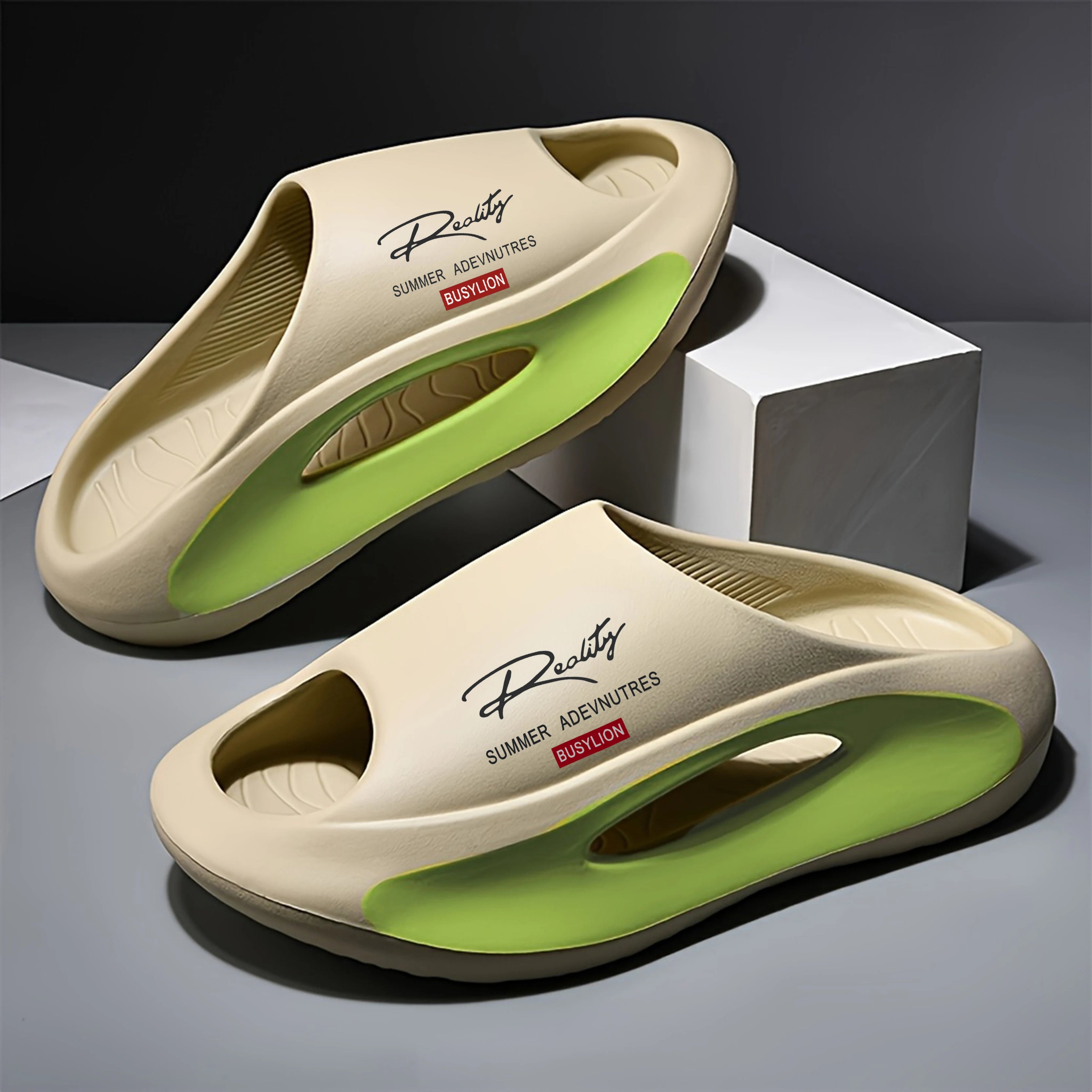 BUSYLION Men Women's Thick Sole Slide Sandals