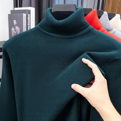 Autumn Mens Knitted Turtleneck Sweater