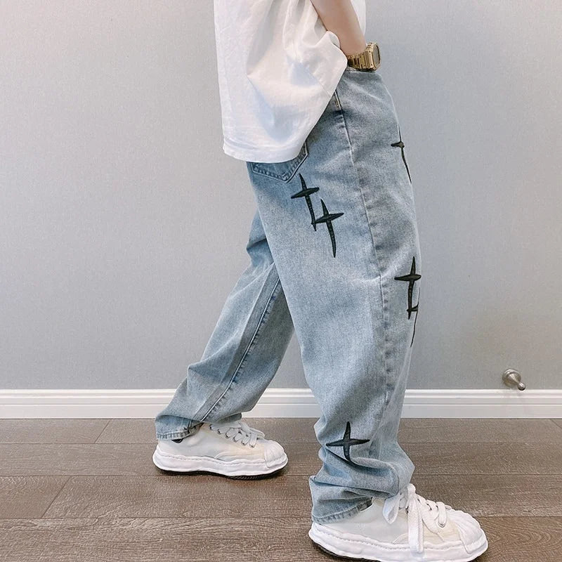 Prints Baggy Jeans Men 2023 New Streetwear