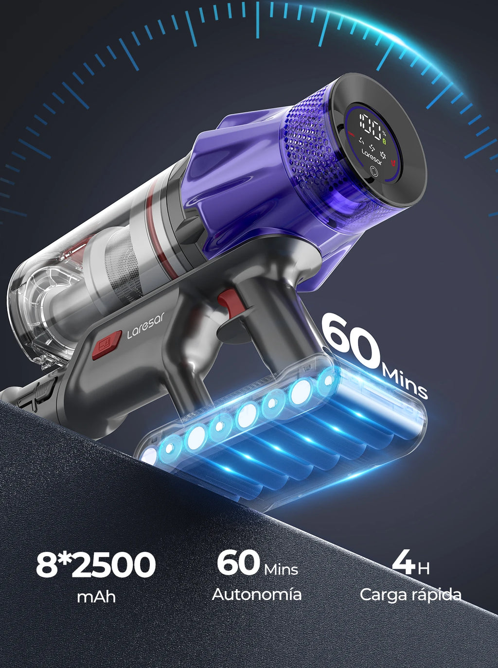 Laresar V7 500W 50000PA Suction Power Cordless Vacuum Cleane