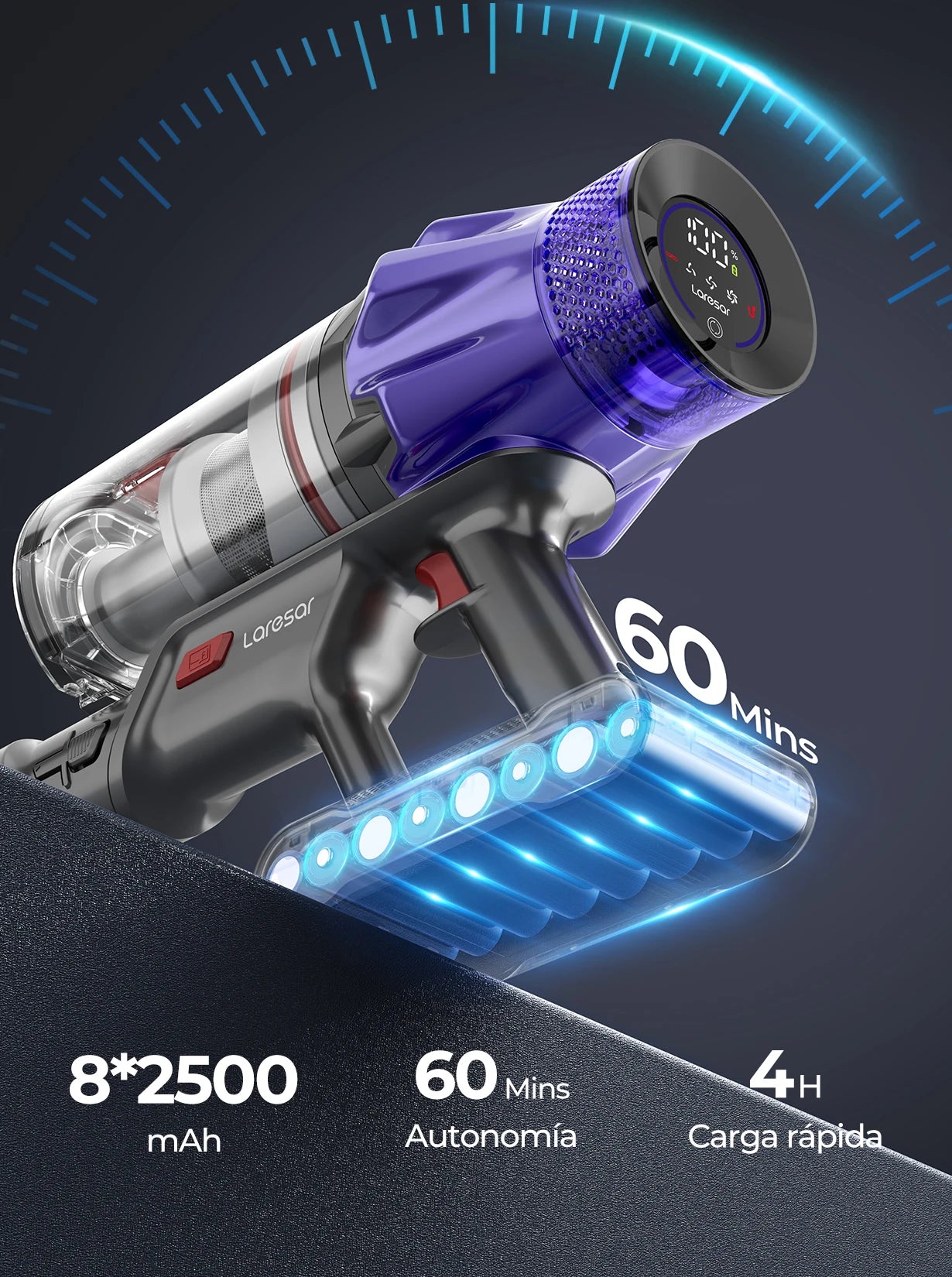 Laresar V7 500W 50000PA Suction Power Cordless Vacuum Cleane