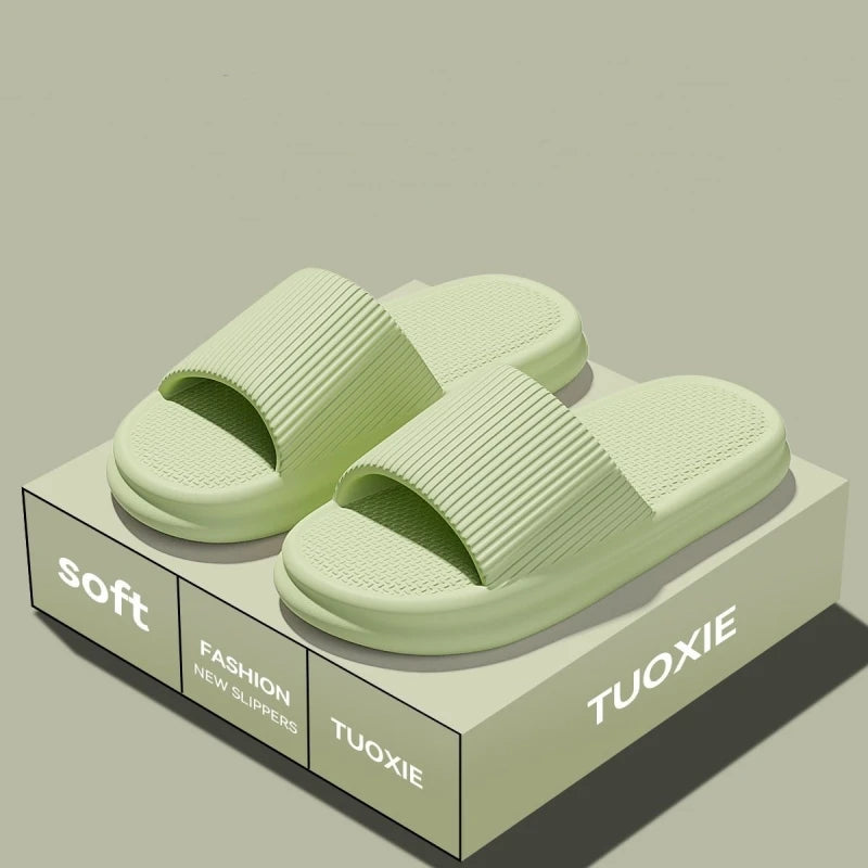 Women Summer Concise EVA Slippers Men Soft Home Slides