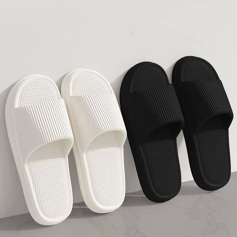 Women Summer Concise EVA Slippers Men Soft Home Slides