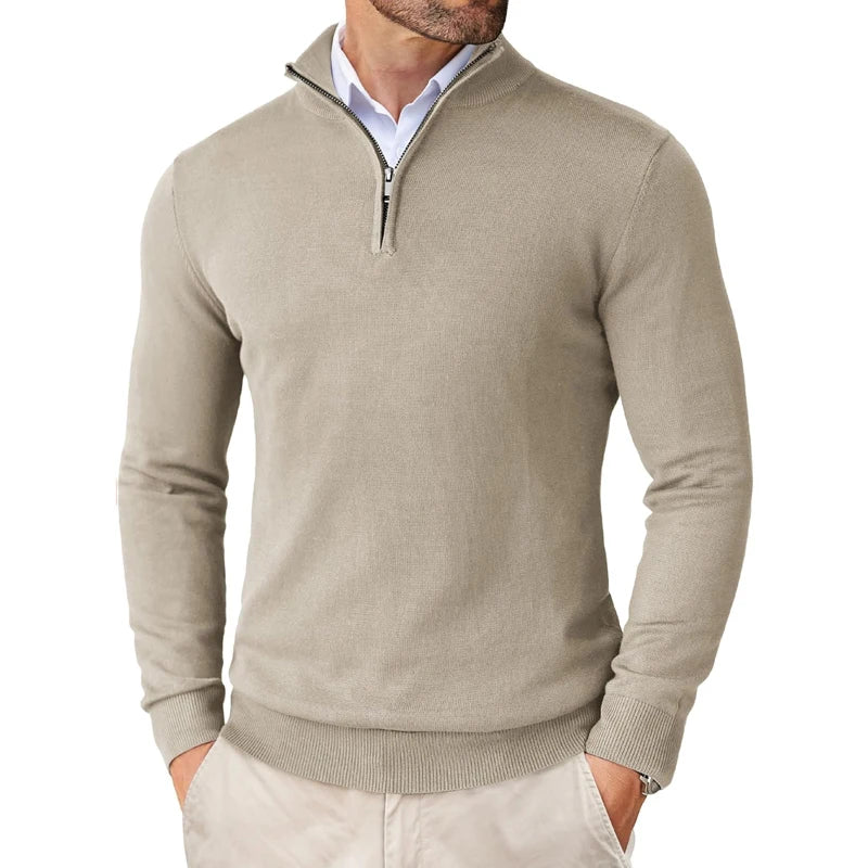 Men's Quarter Zip Up Sweaters Slim Fit