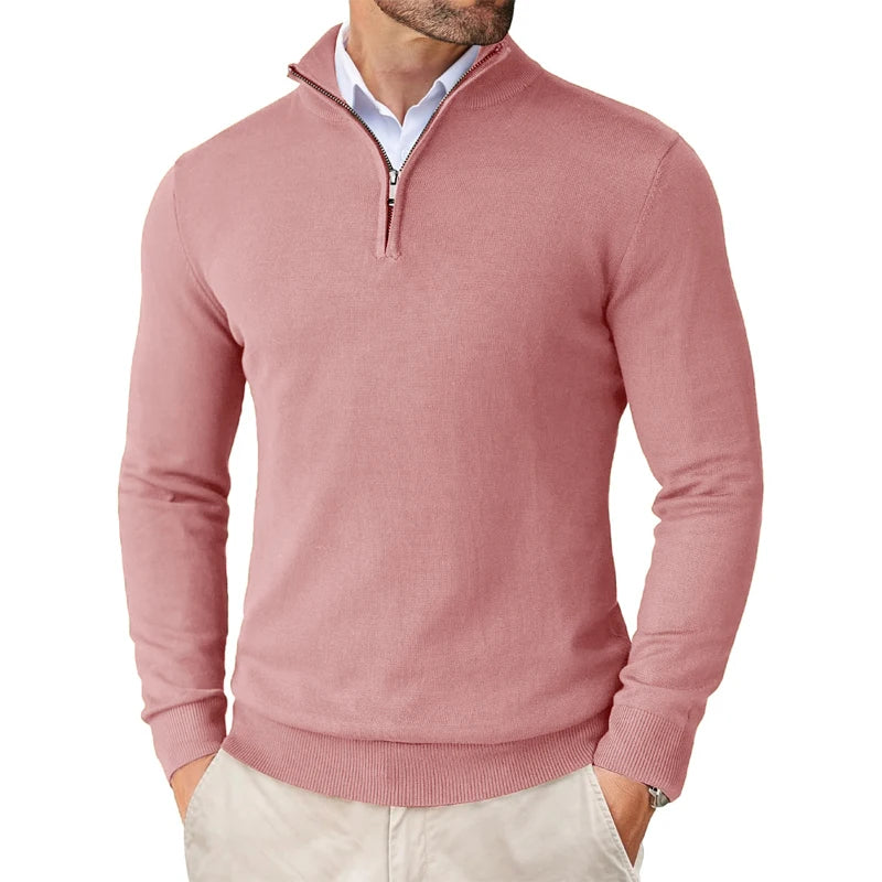 Men's Quarter Zip Up Sweaters Slim Fit