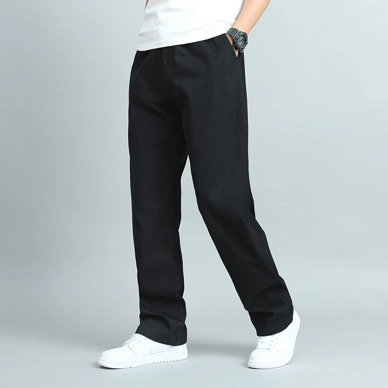 Big Size Men's Casual Cotton Trousers Loose Pants