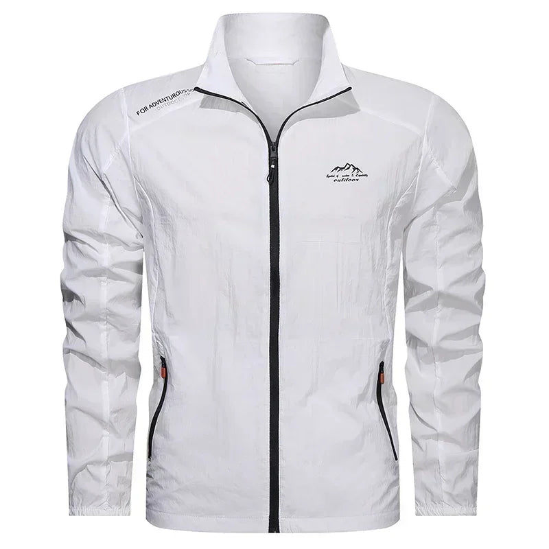 UPF100+ Men Windbreaker Zip Pockets Breathable Jackets