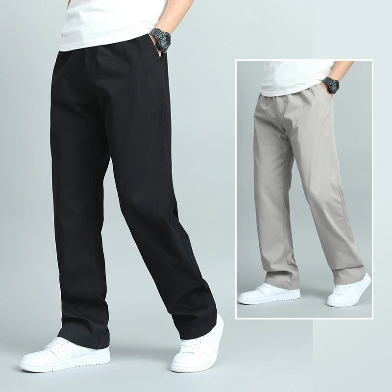 Big Size Men's Casual Cotton Trousers Loose Pants