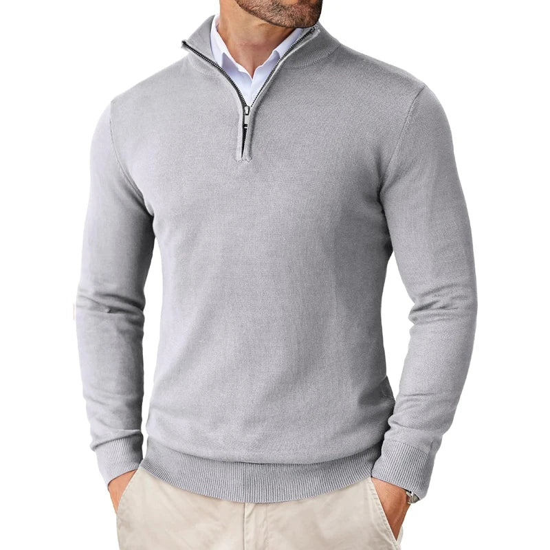 Men's Quarter Zip Up Sweaters Slim Fit