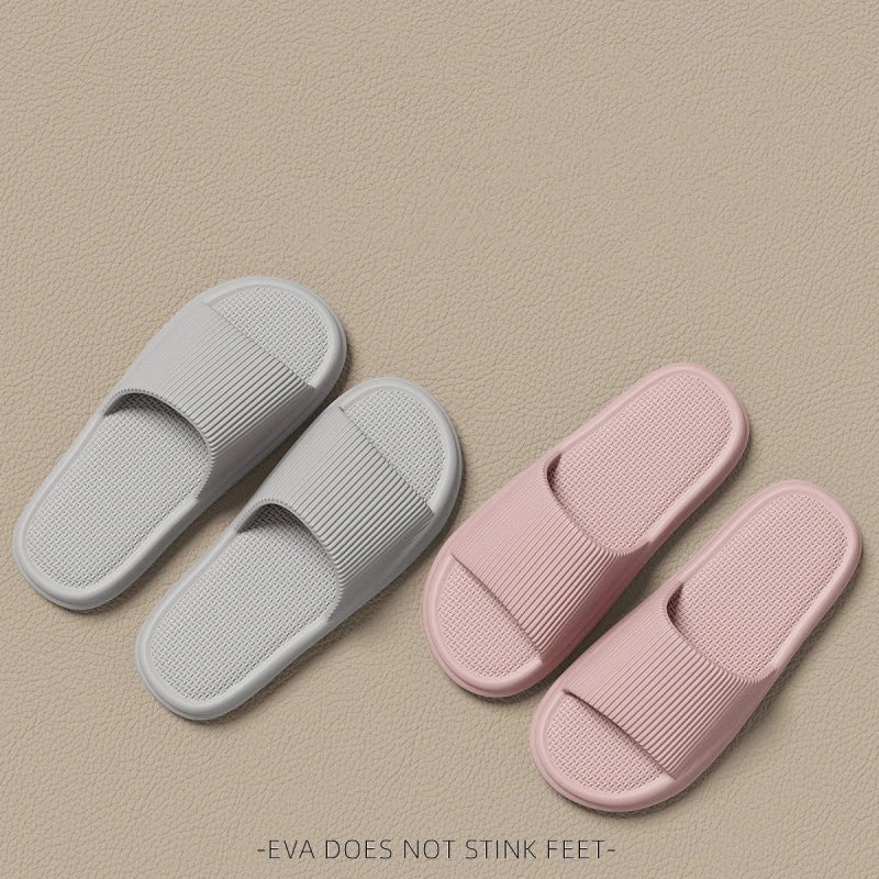 Women Summer Concise EVA Slippers Men Soft Home Slides