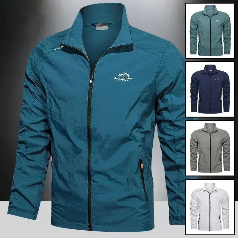 UPF100+ Men Windbreaker Zip Pockets Breathable Jackets