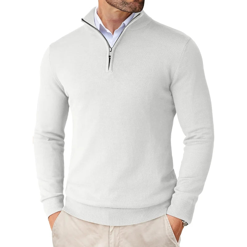 Men's Quarter Zip Up Sweaters Slim Fit