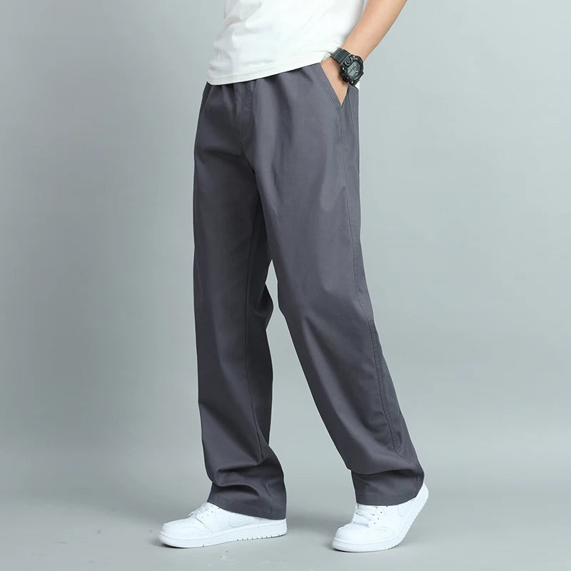 Big Size Men's Casual Cotton Trousers Loose Pants