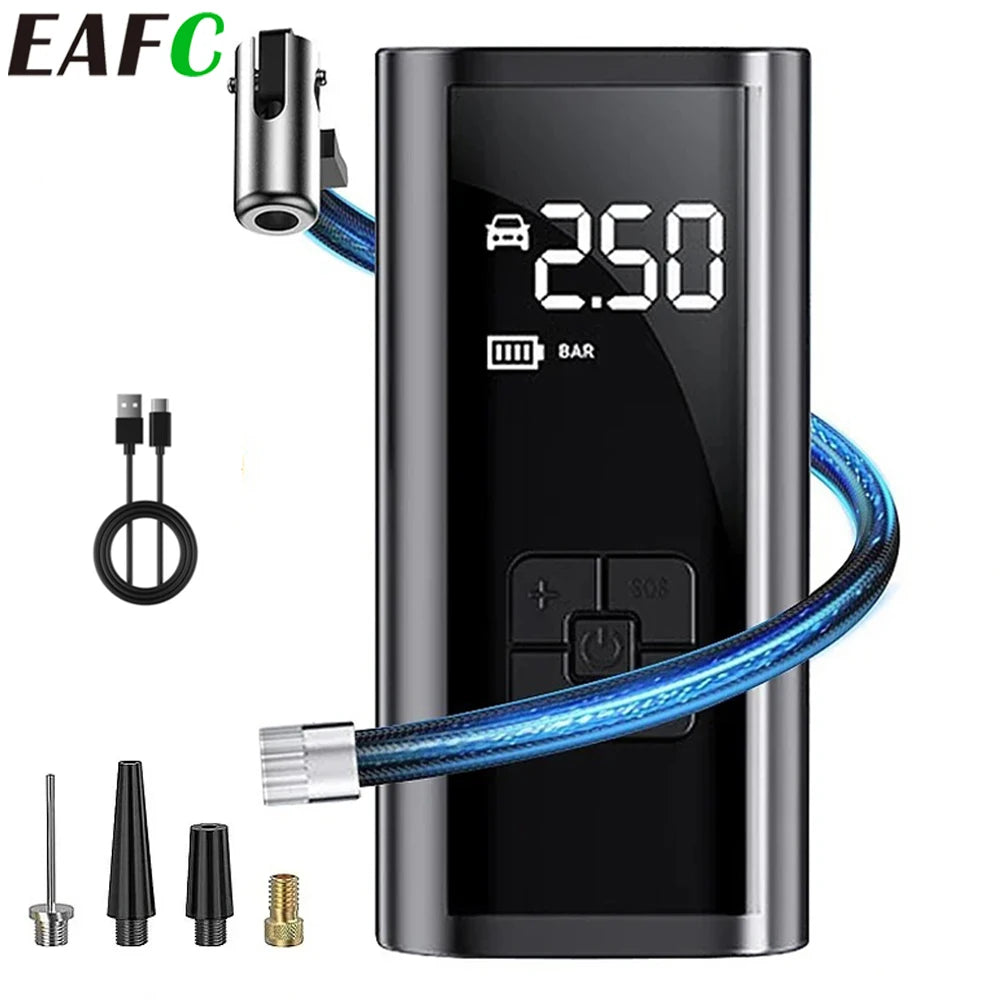Portable Wireless Tire Inflator 150 PSI LED Air Pump