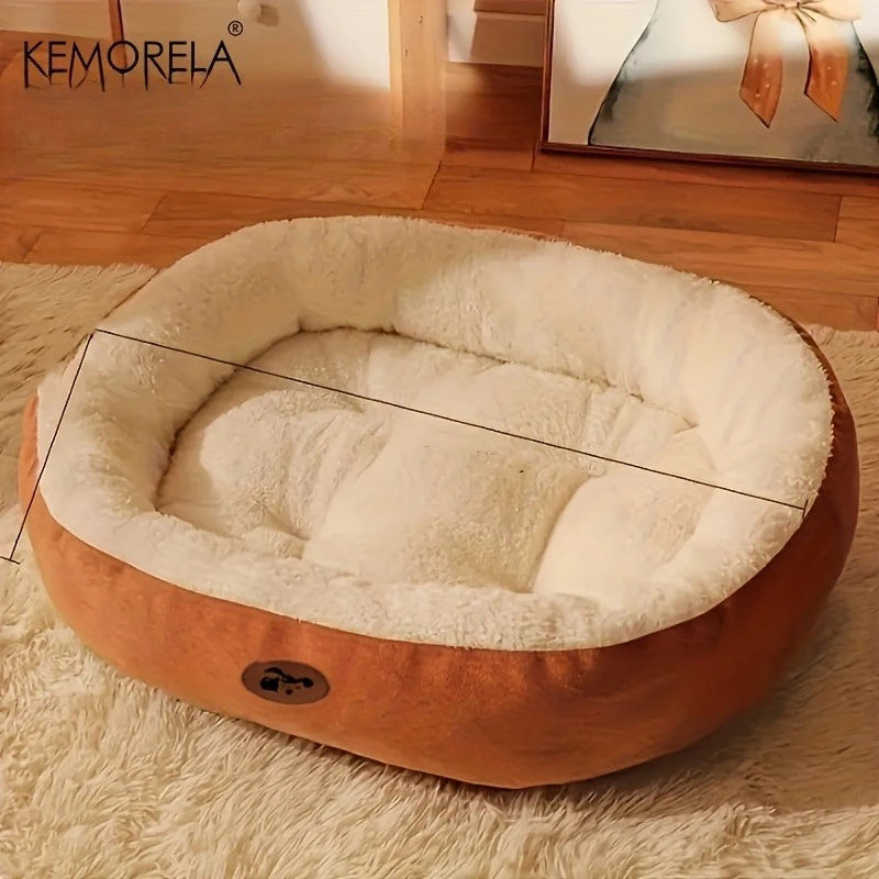 Cozy Oval Snuggle Pet Bed, for Cats and Small Medium Dogs