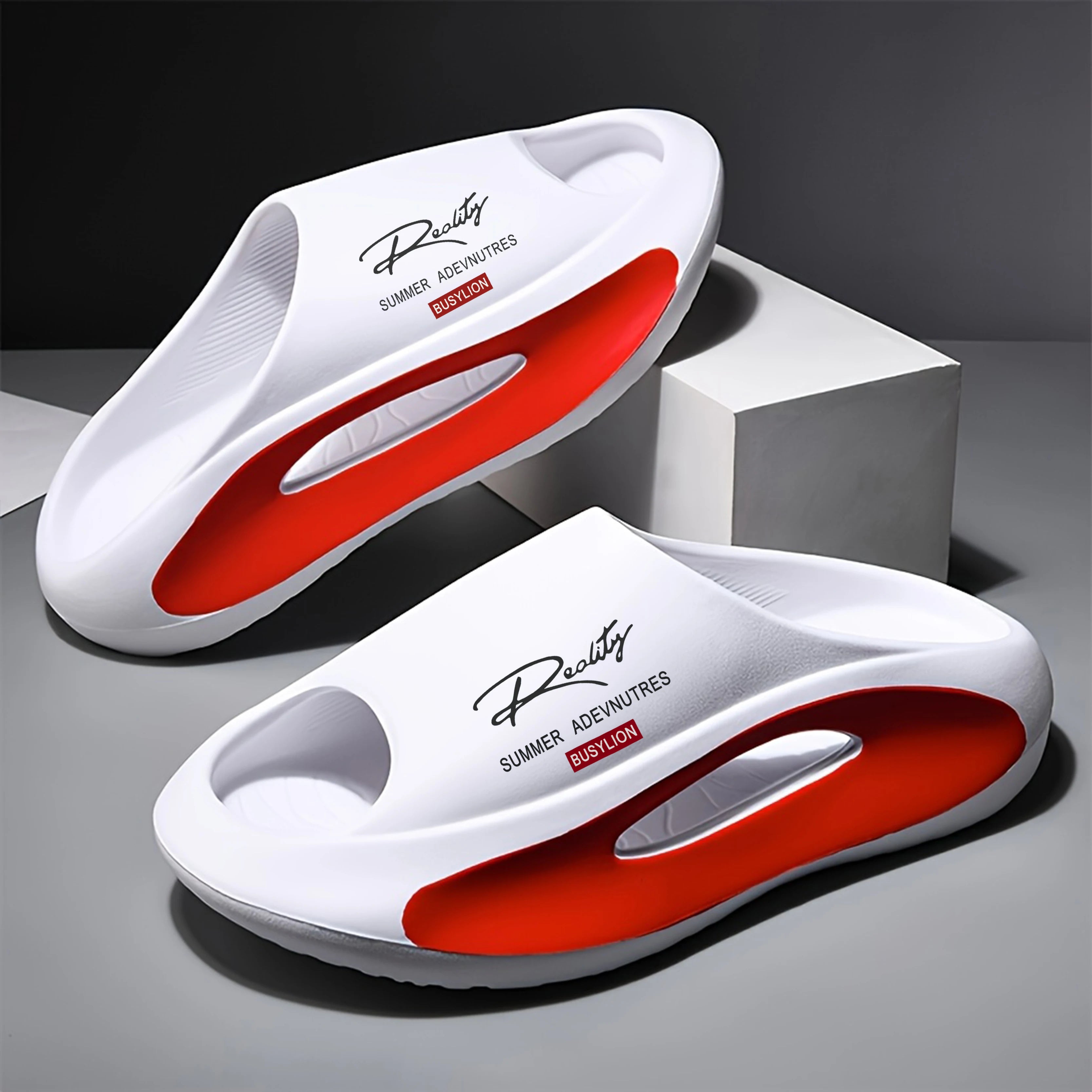BUSYLION Men Women's Thick Sole Slide Sandals
