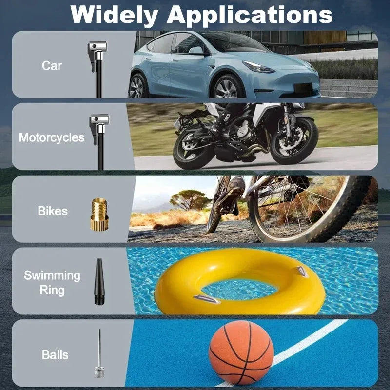 Portable Wireless Tire Inflator 150 PSI LED Air Pump