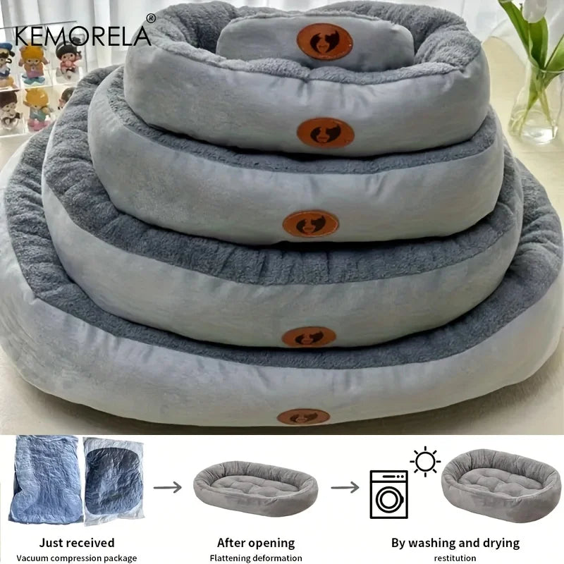 Cozy Oval Snuggle Pet Bed, for Cats and Small Medium Dogs