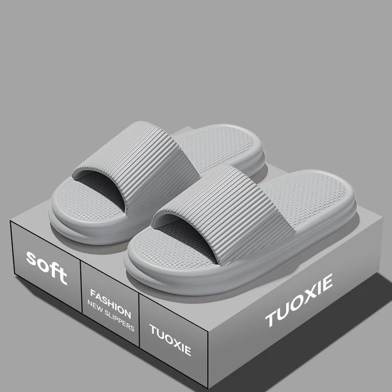 Women Summer Concise EVA Slippers Men Soft Home Slides