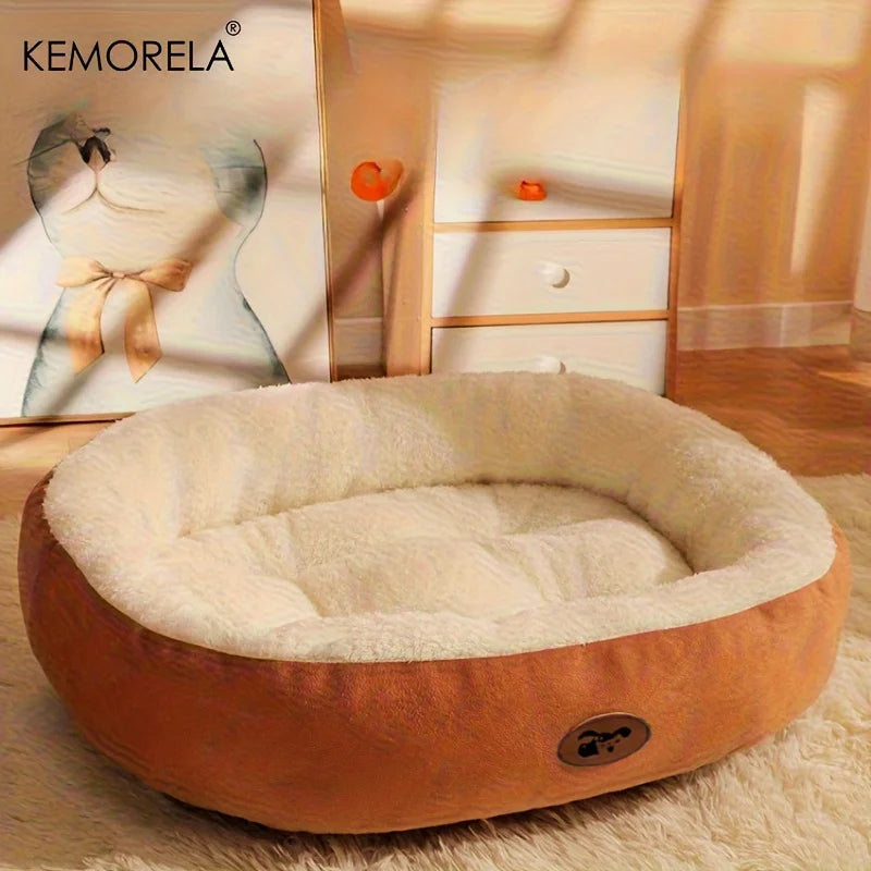 Cozy Oval Snuggle Pet Bed, for Cats and Small Medium Dogs