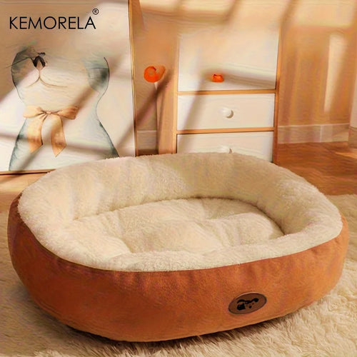 Cozy Oval Snuggle Pet Bed, for Cats and Small Medium Dogs