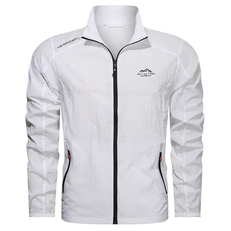 UPF100+ Men Windbreaker Zip Pockets Breathable Jackets