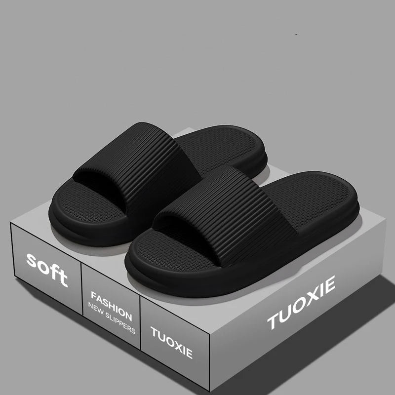 Women Summer Concise EVA Slippers Men Soft Home Slides