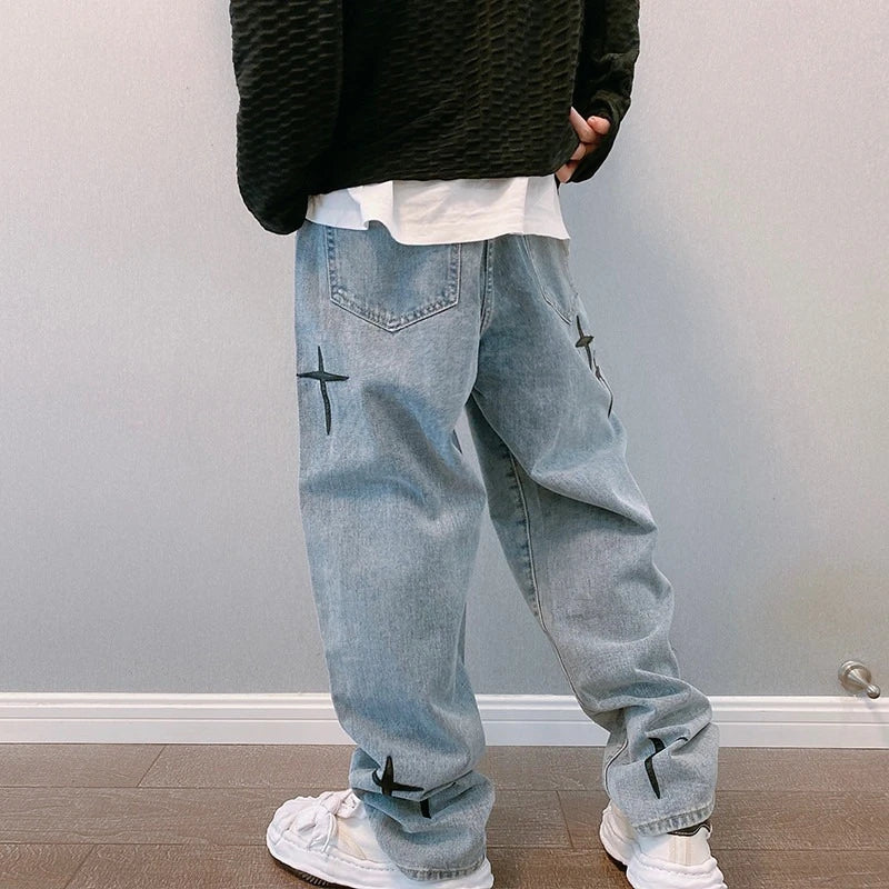Prints Baggy Jeans Men 2023 New Streetwear