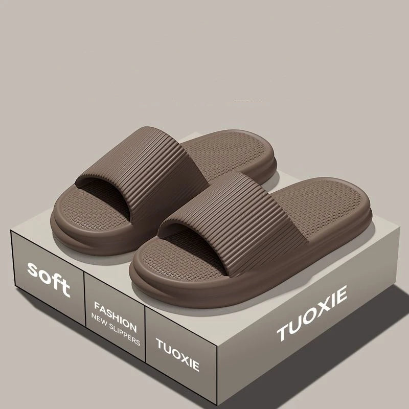 Women Summer Concise EVA Slippers Men Soft Home Slides