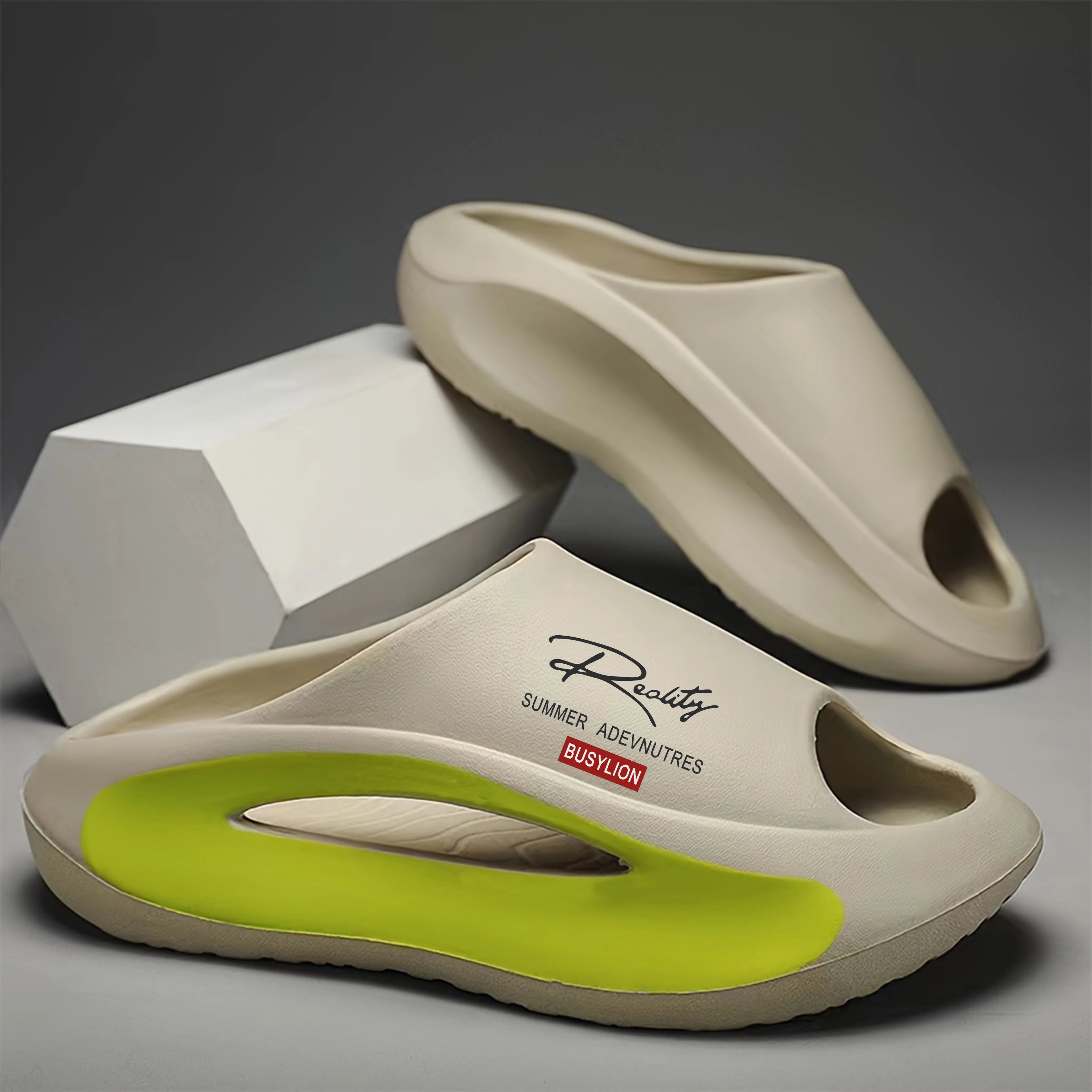 BUSYLION Men Women's Thick Sole Slide Sandals