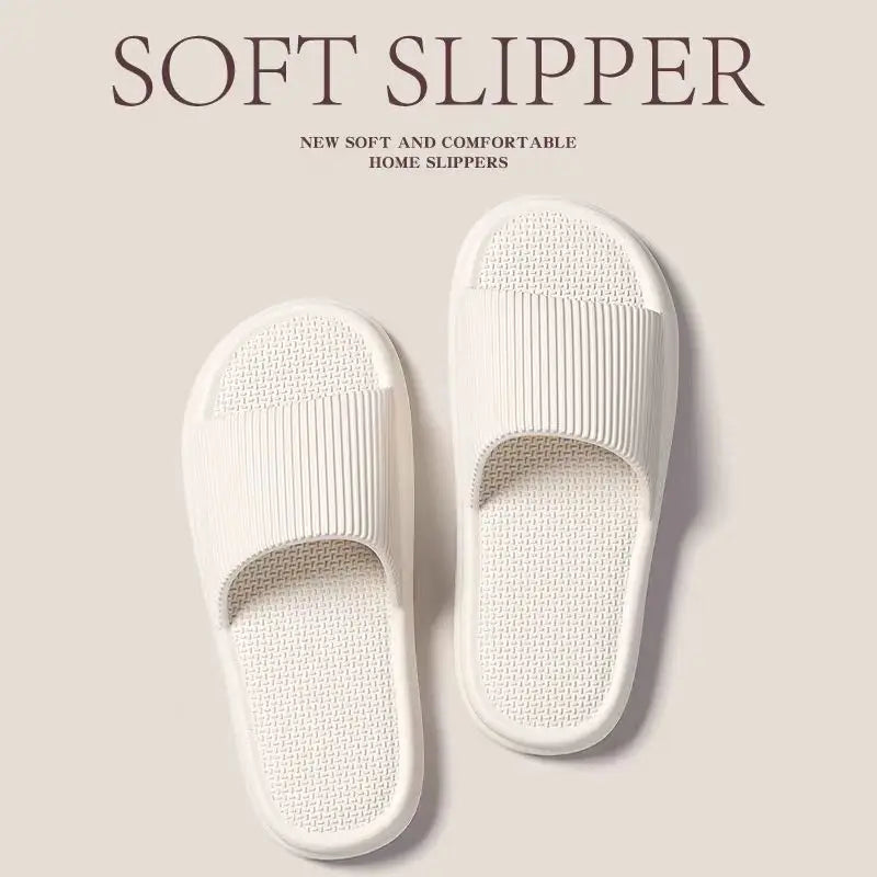 Women Summer Concise EVA Slippers Men Soft Home Slides