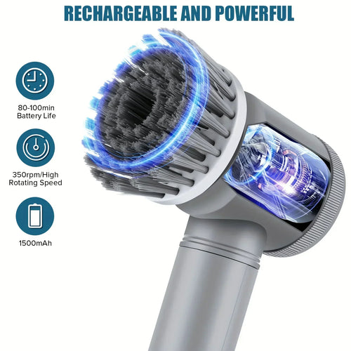 Cepillo Eléctrico Giratorio de Limpieza | Recargable y Multifunción