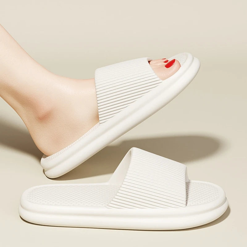 Women Summer Concise EVA Slippers Men Soft Home Slides