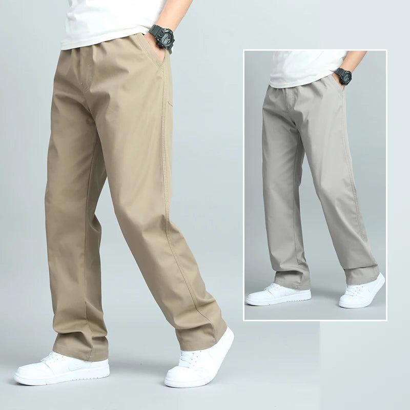 Big Size Men's Casual Cotton Trousers Loose Pants