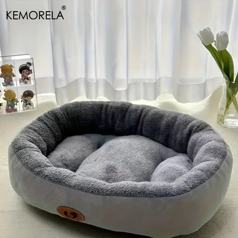 Cozy Oval Snuggle Pet Bed, for Cats and Small Medium Dogs
