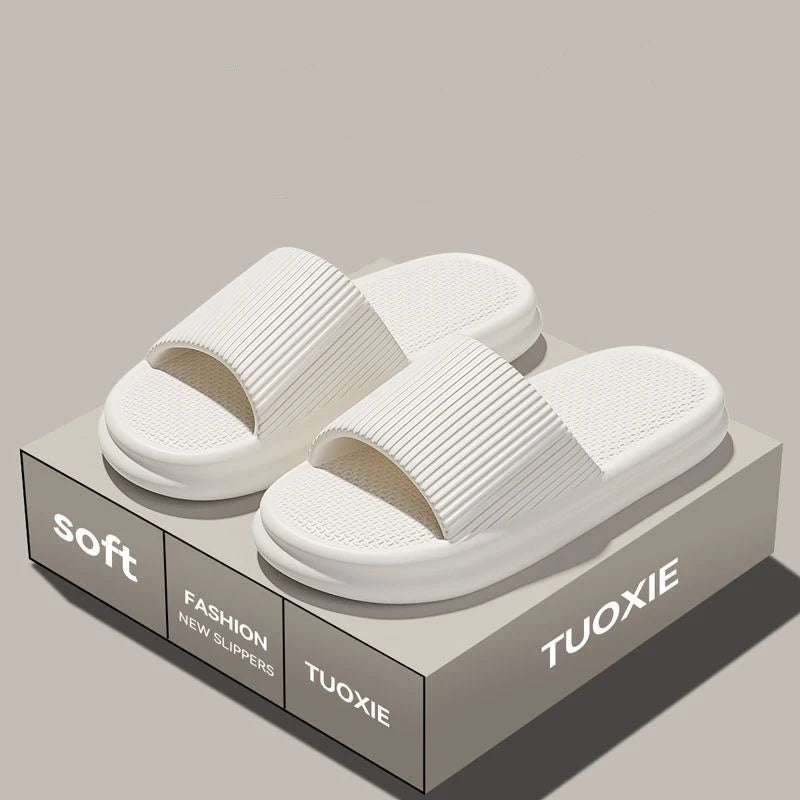 Women Summer Concise EVA Slippers Men Soft Home Slides