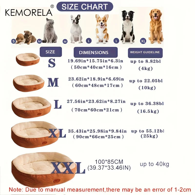 Cozy Oval Snuggle Pet Bed, for Cats and Small Medium Dogs