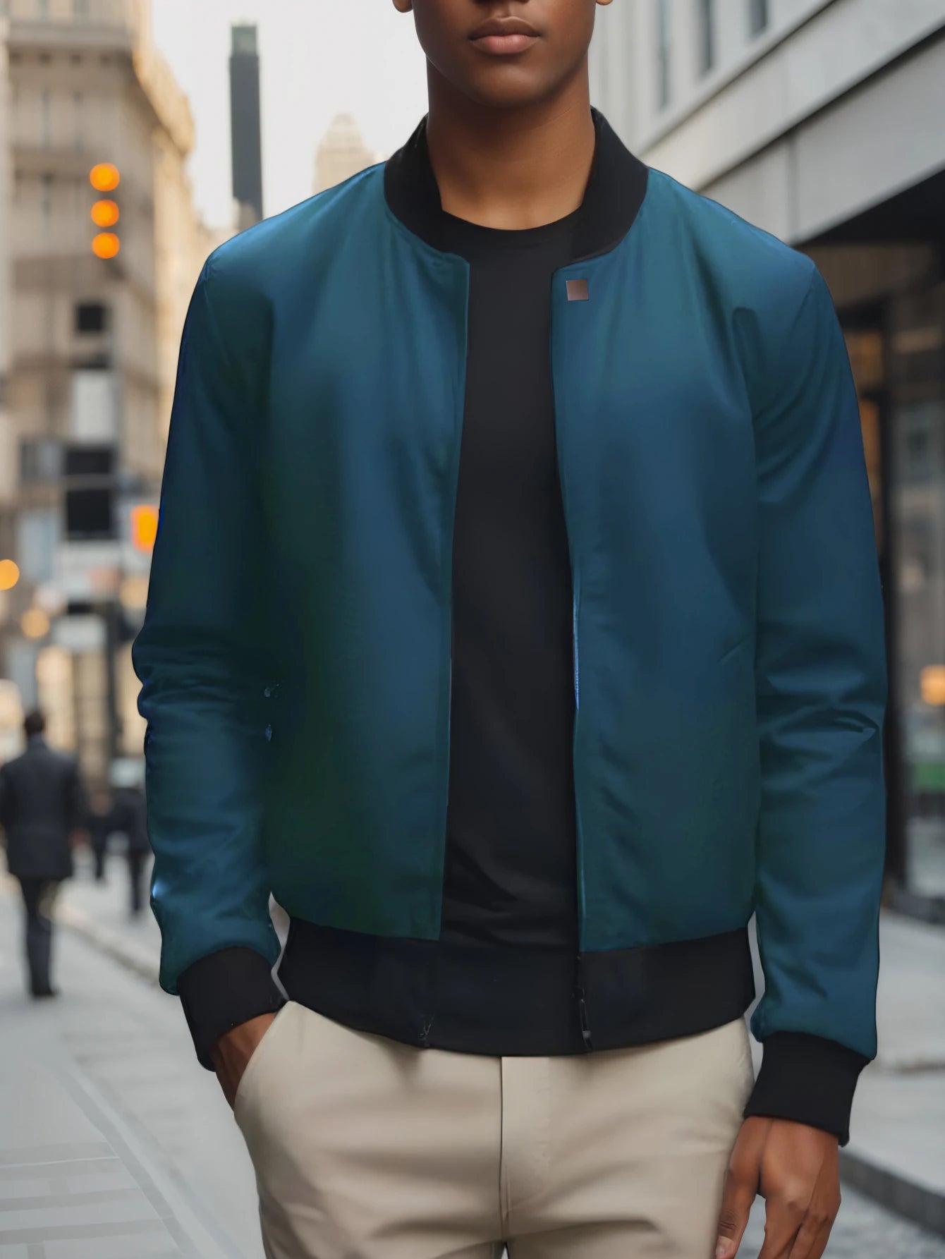Solid Color Jacket Men's Business Casual Thin Coat Trend