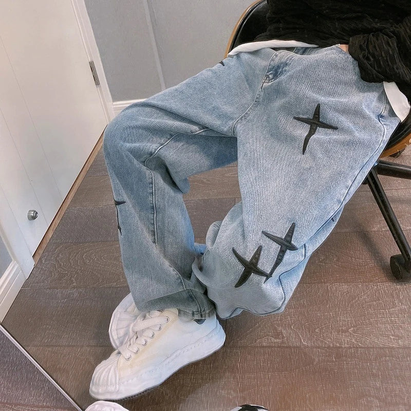 Prints Baggy Jeans Men 2023 New Streetwear